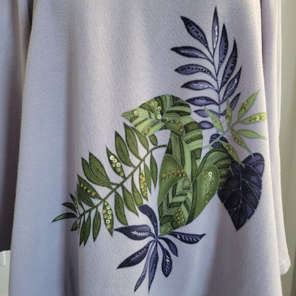 Josephine Chaus Light Purple Floral Swirl Tunic (Size: XL) - Picture 11 of 14